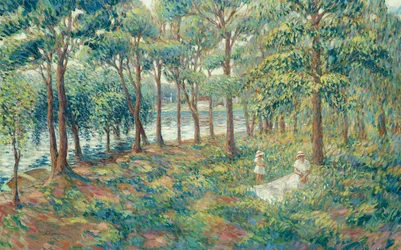 Madame Lebasque et son fils sur la rive de la Marne, 1899