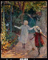 Jeunes filles jouant dans le jardin, 1899