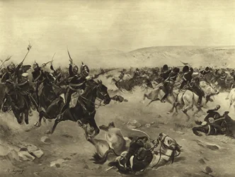 La charge de la brigade lourde, bataille de Balaclava, 1854