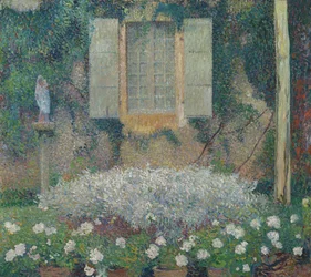 Fenêtre de la cuisine sur le jardin à Marquayrol, vers 1916