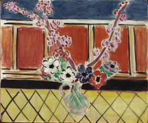 Anémones et fleurs de pêcher