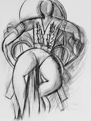 Danseuse se reposant dans un fauteuil