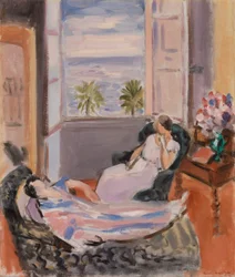 Interior with Two Figures, Open Window (Intérieur avec deux figures, fenêtre ouverte)