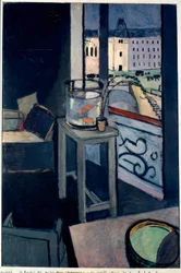 Intérieur, bocal de poissons rouges