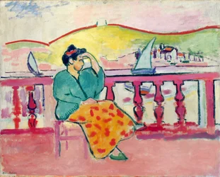 Dame sur une terrasse