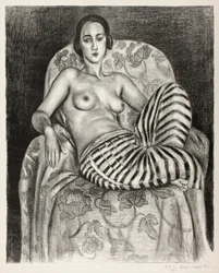 Grande odalisque en pantalon rayé
