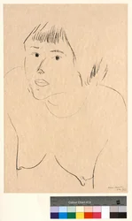 Les Yeux noirs (Femme nue, en buste, de face)