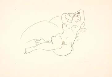 Modèle nu féminin allongé