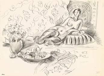 Odalisque couchée II, vers 1927 (plume et encre sur papier)