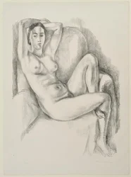 Nu au coussin bleu