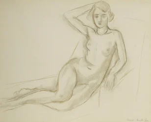 Nude Sitting on a Reclining Chair ; Nu Assis sur une Chaise Longue