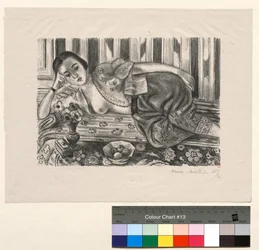 Odalisque à la culotte de satin rouge