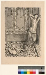 Odalisque debout au plateau de fruits