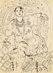 Odalisque sur fond fleuri