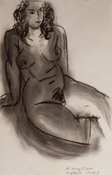 Femme nue assise