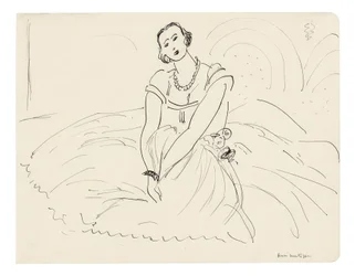 Femme assise avec une robe à jupon
