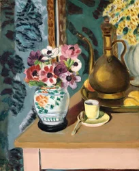 Nature morte, fleurs et tasse