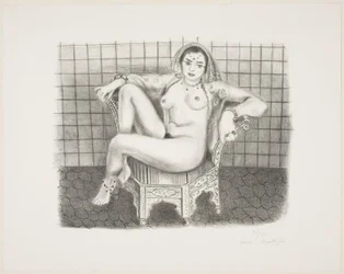 Jeune hindou assis nu sur une chaise
