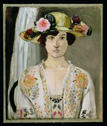 Femme au chapeau, vers 1920 (huile sur toile)