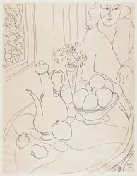 Femme avec nature morte