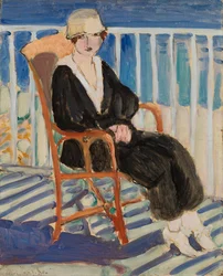 Jeune fille au balcon sur la mer (Young Girl on a Balcony over the Ocean)