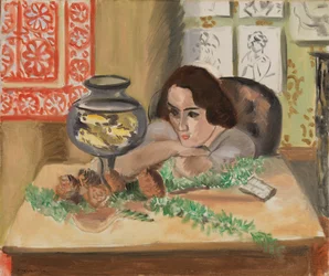 Jeune fille devant un aquarium (Young Woman before an Aquarium)