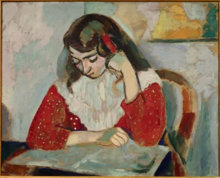 marguerite lisant 1906 (oil on canvas )