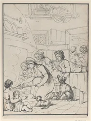 Paysans, au coin du feu, 1799