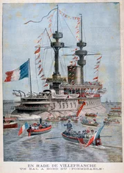 Un bal à bord du cuirassé Formidable, port de Villefranche, France, 1896