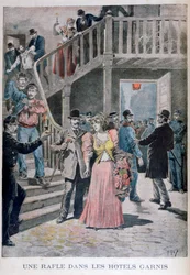 Arrestation de prostituées dans un hôtel parisien, 1895