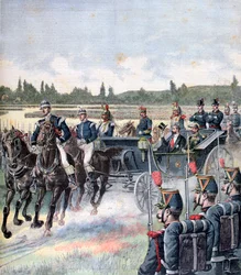 Arrivée du président de la république, revue militaire, 14 juillet 1891