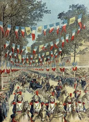 Arrivee a Nice du Tsarevitch Georges Alexandrovitch Romanov en 1896 (Gravure)