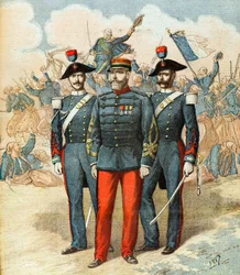 Le capitaine Romani entre deux gendarmes italiens
