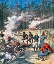 Crémation des cadavres du Dahomey, Afrique