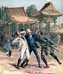 Attentat manqué contre le Tsarévitch Nicolas de Russie, Otsu, Japon, 1891
