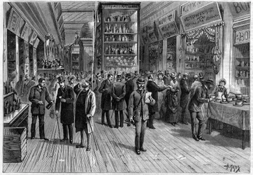 Exposition alimentaire des Champs-Élysées à Paris 1883 Dessin de Henri Meyer (1844-1899)