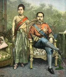 Portrait du roi Rama 5 et de la reine Savang Vadhana