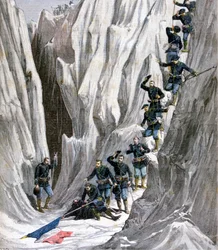 Le cadavre découvert du lieutenant Bujon, Alpes françaises, 1891
