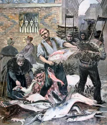 Le marché aux poissons, Paris, 1893