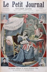 La tsarine nourrissant la Grande Duchesse Olga de Russie, 1895