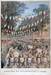 Le tsar Nicolas II de Russie et le président Félix Faure de France arrivent à Nice, 1896