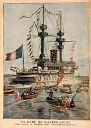 Port de Villefranche, un bal à bord du Formidable, illustration du Petit Journal, gravée par P.H.G.V. Michel, 1er mars 1896