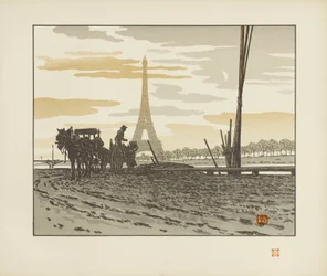 Du quai de Passy. Charbonniers [Les trente-six vues de la tour Eiffel]