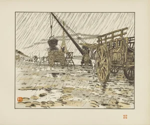 Du quai de Passy, par la pluie [Les trente-six vues de la tour Eiffel]