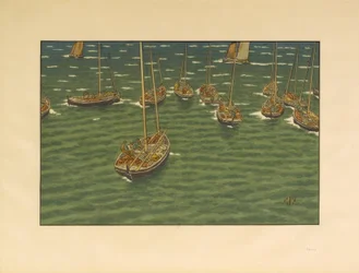 Bateaux au mouillage à Tréboul