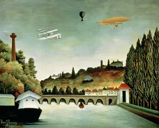 Vue du pont de Sèvres et des collines de Clamart, Saint-Cloud et Bellevue