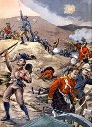 Soldats britanniques vaincus par des combattants boers, pendant la guerre des Boers