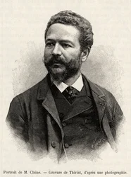 Portrait de Jules Claine (gravure par Thiriat pour illustrer l