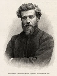 Portrait de Paul Crampel (gravure par Henri Thiriat pour illustrer l