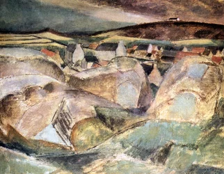 Village parmi les rochers, 1910